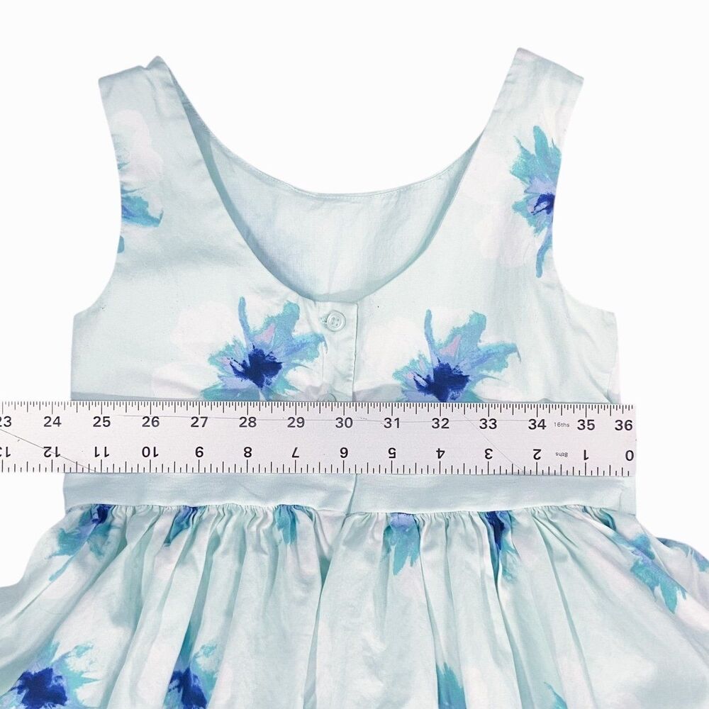 Janie and Jack Girls Sz 6 Floral Sleeveless Lined Spring Easter Dress Bow Twirl - Picture 10 of 12